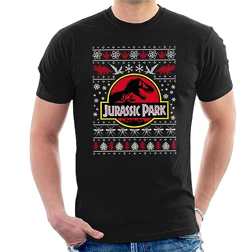 All+Every Jurassic Park Logo Christmas Knit Pattern Men's T-Shirt von All+Every
