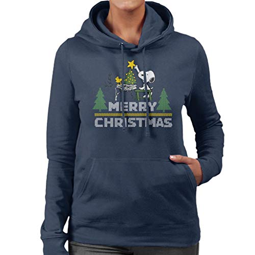 All+Every Peanuts Snoopy and Woodstock Decorating Xmas Tree Women's Hooded Sweatshirt von All+Every