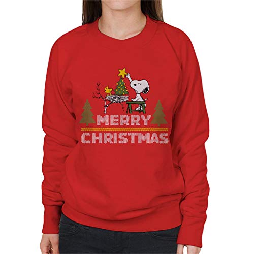 All+Every Peanuts Snoopy and Woodstock Decorating Xmas Tree Women's Sweatshirt von All+Every