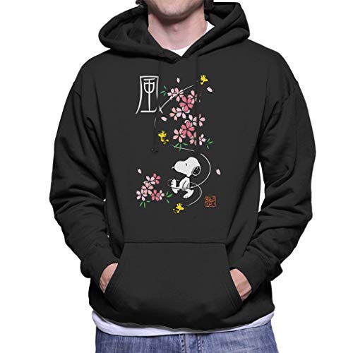 All+Every Peanuts Snoopy & Woodstock Japan Cherry Blossom Men's Hooded Sweatshirt von All+Every