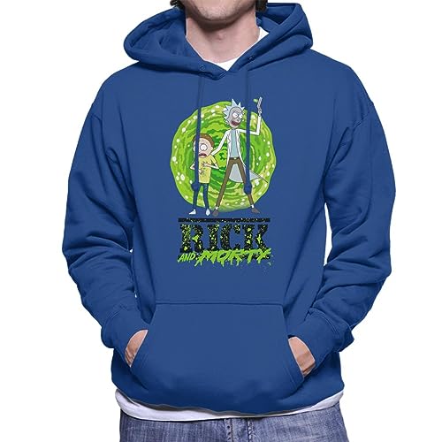 All+Every Rick and Morty Portal Green Splatter Text Men's Hooded Sweatshirt von All+Every