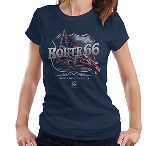 All+Every Route 66 Mother Road American Flag Women's T-Shirt von All+Every