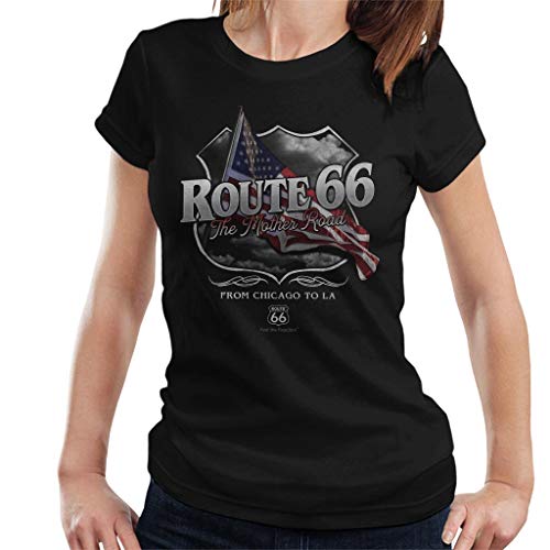 All+Every Route 66 Mother Road American Flag Women's T-Shirt von All+Every