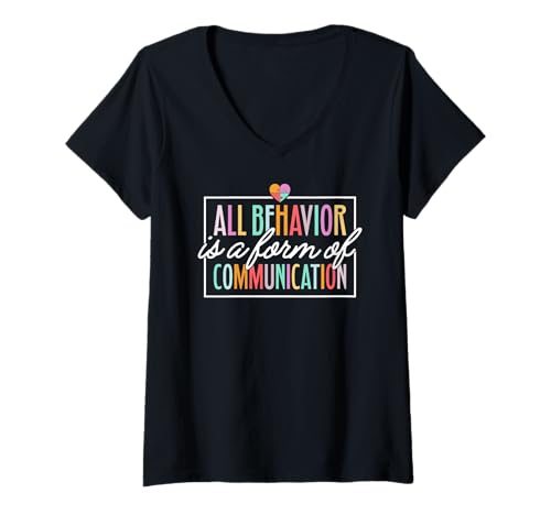 Damen Jedes Verhalten ist eine Form der Kommunikation T-Shirt mit V-Ausschnitt Damen Jedes Verhalten ist eine Form der Kommunikation T-Shirt mit V-Ausschnitt von All Behavior Is Communication