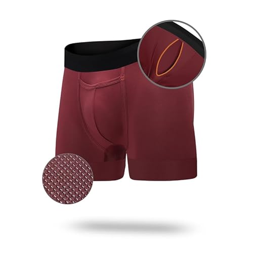 All Citizens Elite Balltasche Unterwäsche für Herren mit Hosenschlitz, patentiertes Balltaschen-Design, leistungsfähiges Gewebe, kein Hochrutschen der Beine, Ochsenblut (Oxblood), Large von All Citizens
