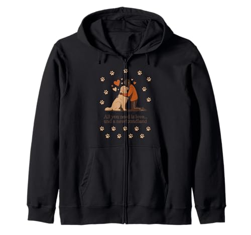 All You Need is Love and a Newfoundland - Man & Newfie Hug Kapuzenjacke von All Dog Breeds