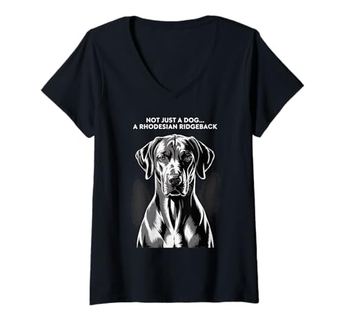 Damen Not Just a Dog - Rhodesian Ridgeback T-Shirt mit V-Ausschnitt von All Dog Breeds