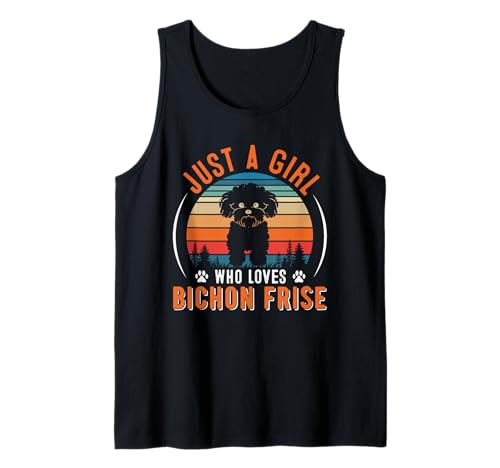 Just a Girl Who Loves Bichon Frisé | Retro Sunset Tank Top von All Dog Breeds