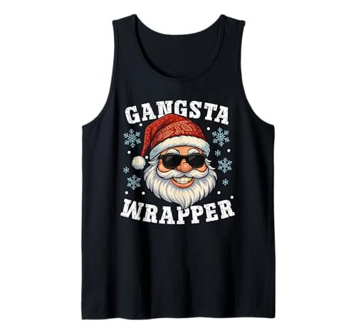 Lustiger Gangsta Wrapper Weihnachten Santa Xmas für Männer Frauen Tank Top von All I Want For Christmas Merch