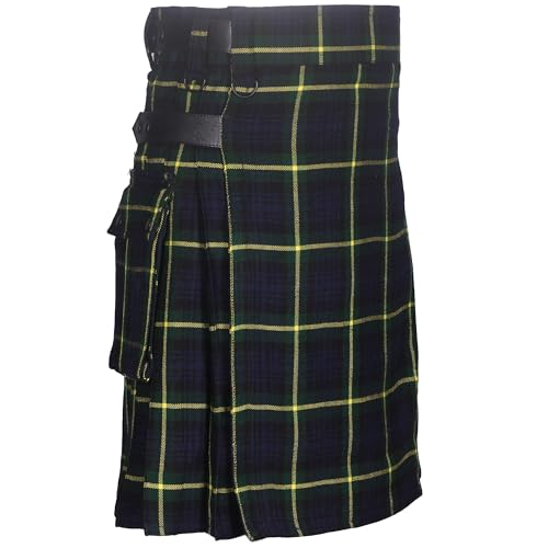All Kilts Sports Utility-Kilt für Herren aus Acrylwolle mit Lederriemen (DE/NL/SE/PL, Numerisch, 34, Regular, Regular, Gordon Tartan) von All Kilts Sports