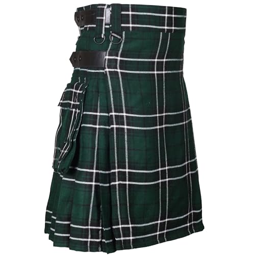 All Kilts Sports Utility-Kilt für Herren aus Acrylwolle mit Lederriemen (DE/NL/SE/PL, Numerisch, 38, Regular, Regular, MacLean of Duart Hunting) von All Kilts Sports