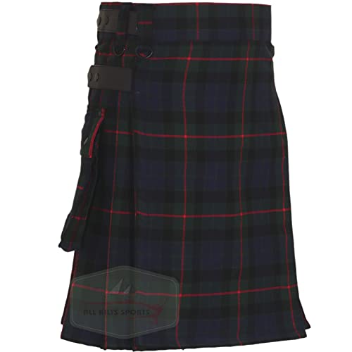 All Kilts Sports Utility-Kilt für Herren aus Acrylwolle mit Lederriemen (Gunn Modern, 32'') von All Kilts Sports