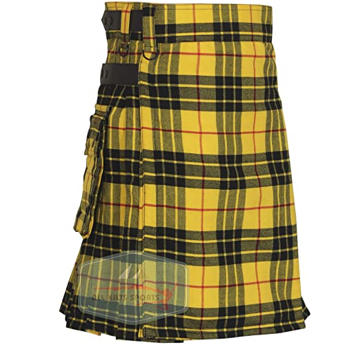 All Kilts Sports Utility-Kilt für Herren aus Acrylwolle mit Lederriemen (MacLeod of Lewis, 44'') von All Kilts Sports