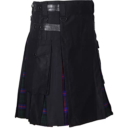 Hybird Utility-Kilts mit Lederriemen für Herren (Clan Armstrong, 34 Inches - 86.36cm) von All Kilts Sports