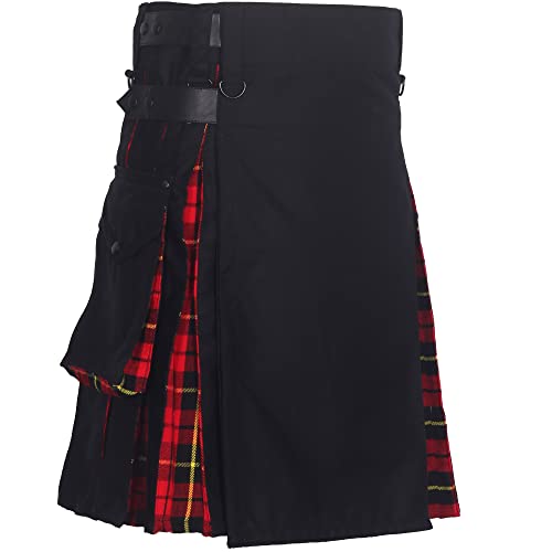 Hybird Utility-Kilts mit Lederriemen für Herren (Wallace, 48 Inches - 121.92cm) von All Kilts Sports