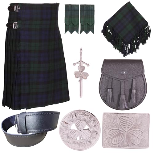 Kilt-Outfit-Angebot für Herren - 8 Artikel im Kilt-Angebot I Kilts (36, Black Watch) von All Kilts Sports
