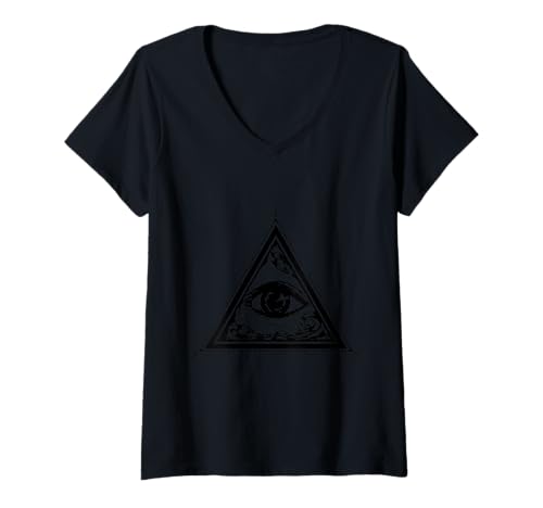 Damen All Seeing Eye - Stay Weird Cyclops Gothic Girl, Evil Eye T-Shirt mit V-Ausschnitt Damen All Seeing Eye - Stay Weird Cyclops Gothic Girl, Evil Eye T-Shirt mit V-Ausschnitt von All Seeing Eye Designs