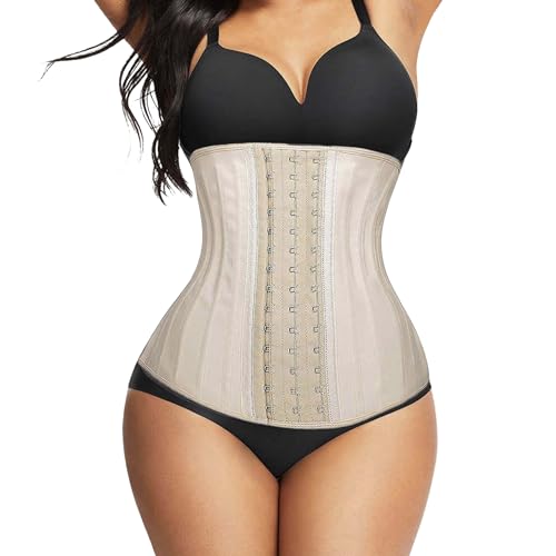 All Shapes of Beauty Korsett Damen - Formendes Corset - Corsage Top - Corsett für eine sexy Silhouette - schwarzer Waist Trainer für eine schlanke Taille - Shape-wear (25 Stahlstäbe, Beige, XXL) von All Shapes of Beauty