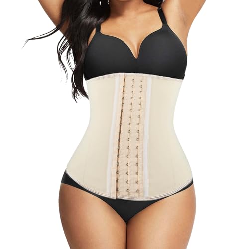 All Shapes of Beauty Korsett Damen - Formendes Corset - Corsage Top - Corsett für eine sexy Silhouette - schwarzer Waist Trainer für eine schlanke Taille - Shape-wear (9 Stahlstäbe, Beige, L) von All Shapes of Beauty