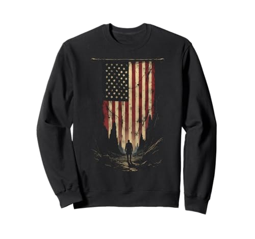 Herren Patriotische Unabhängigkeitstag Vintage Amerikanische Flagge Sweatshirt Herren Patriotische Unabhängigkeitstag Vintage Amerikanische Flagge Sweatshirt von All Tees Liberty