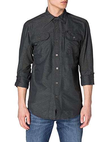 Wrangler Mens Long Sleeve Mixed Material Shirt, Black, L von All Terrain Gear by Wrangler