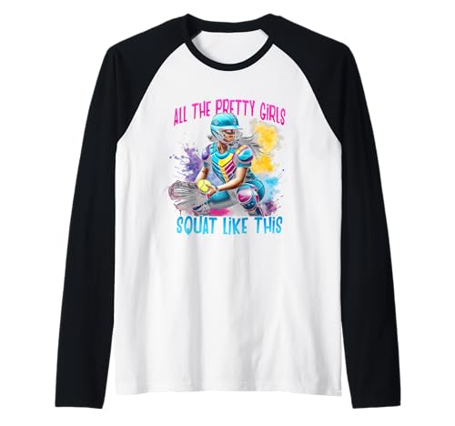 Lustiger Softball-Fänger, wie alle hübschen Mädchen in die Hocke gehen Raglan Lustiger Softball-Fänger, wie alle hübschen Mädchen in die Hocke gehen Raglan von All The Pretty Girls Squat Like-This Softball