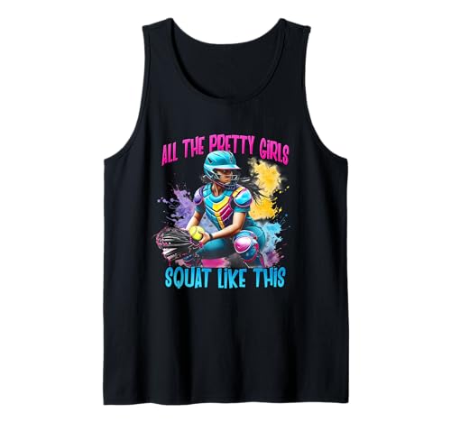 Lustiger Softball-Fänger, wie alle hübschen Mädchen in die Hocke gehen Tank Top von All The Pretty Girls Squat Like-This Softball