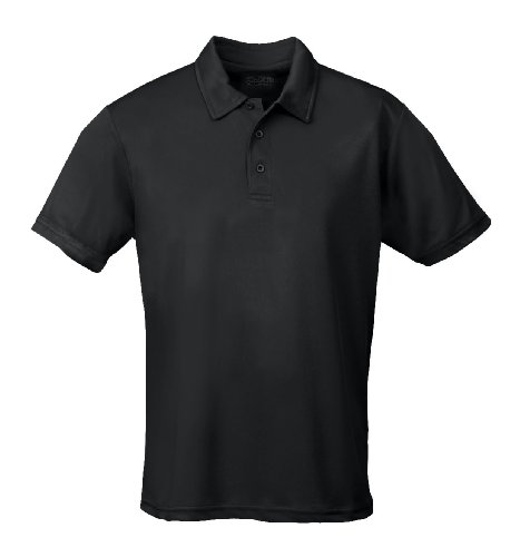 Just Cool - Performance Polo Shirt, atmungsaktiv, schwarz, Gr.3XL von All We Do Is