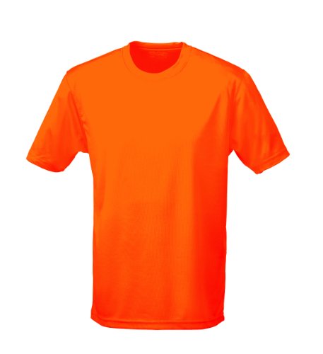 Just Cool - Atmungsaktives und schweißhemmendes T-Shirt, Electric Orange, L von All We Do Is