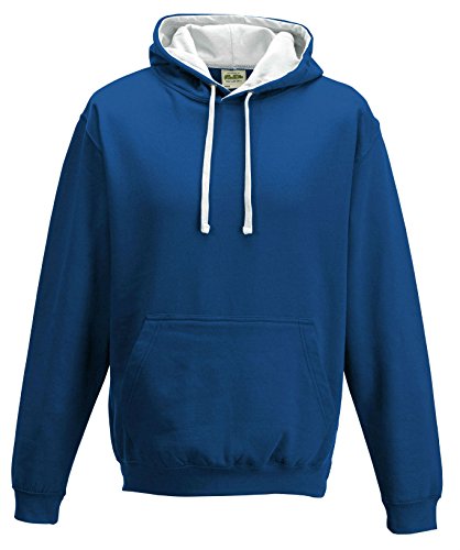 Just Hoods - Varsity Kapuzensweatshirt Sweatshirt XXL,Royal Blue / Arctic White von All We Do Is