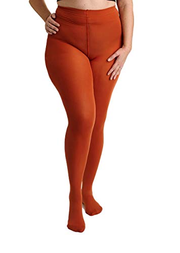 All Woman Strumpfhose aus Mikrofaser, 90 Denier, Übergröße, 1 Paar (46-50, Orange Gebrannt) von All Woman