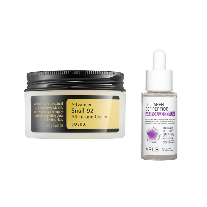 COSRX - Advanced Snail 92 All In One Cream - 100g + APLB - Collagen EGF Peptide Ampoule Serum - 40ml Set von All-in-one Sets