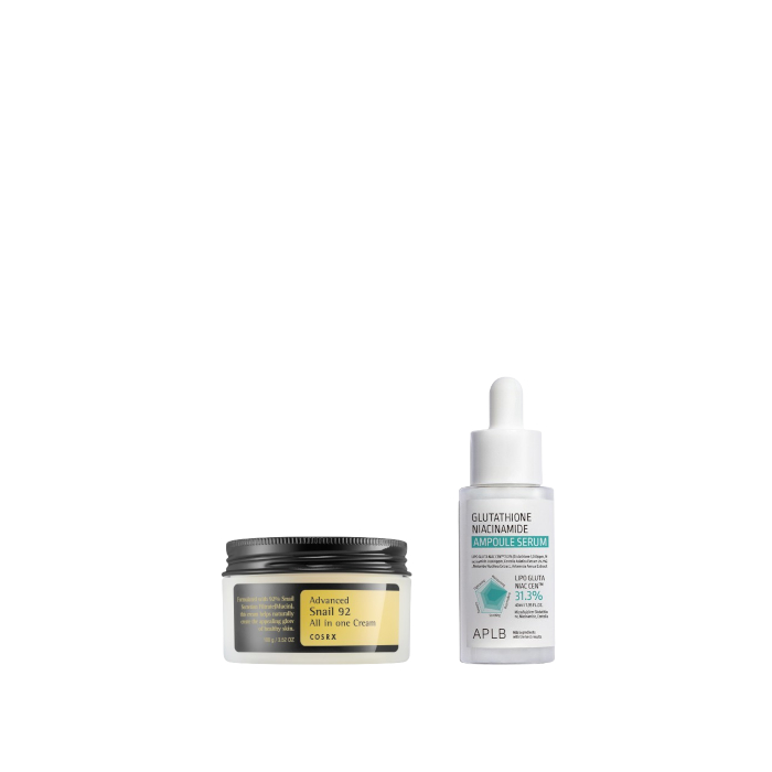 COSRX - Advanced Snail 92 All In One Cream - 100g + APLB - Glutathione Niacinamide Ampoule Serum - 40ml Set von All-in-one Sets