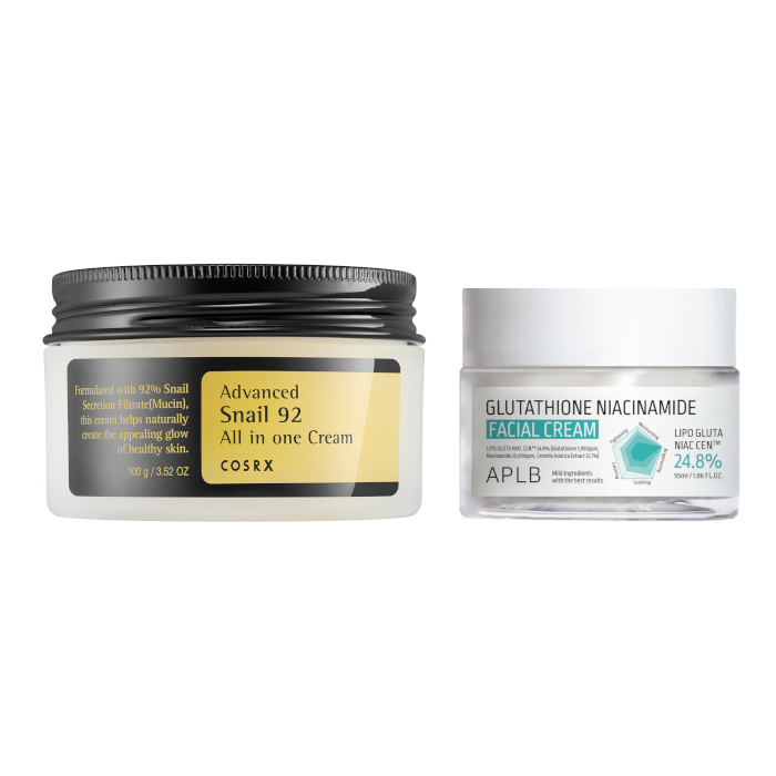 COSRX - Advanced Snail 92 All In One Cream - 100g + APLB - Glutathione Niacinamide Facial Cream - 55ml Set von All-in-one Sets