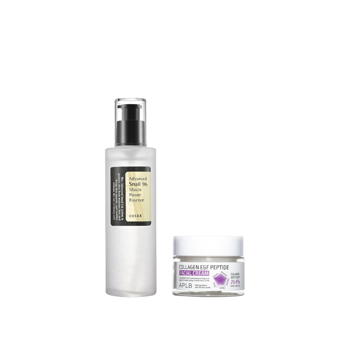 COSRX - Advanced Snail 96 Mucin Power Essence 100ml + APLB - Collagen EGF Peptide Facial Cream - 55ml Set von All-in-one Sets
