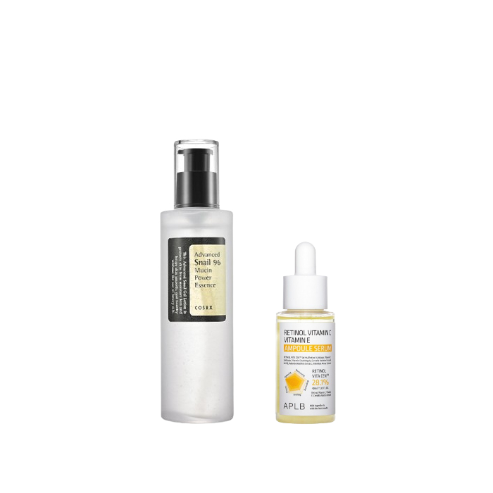 COSRX - Advanced Snail 96 Mucin Power Essence 100ml + APLB - Retinol Vitamin C Vitamin E Ampoule Serum - 40ml Set von All-in-one Sets