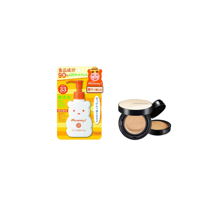 ISEHAN - Kiss Me Mommy UV Mild Gel SPF33 PA+++ - 100ml X Jung Saem Mool - Essential Skin Nuder Cushion - 14g+14g - Medium-Deep ISEHAN - Kiss Me Mommy UV Mild Gel SPF33 PA+++ - 100ml X Jung Saem Mool - Essential Skin Nuder Cushion - 14g+14g - Medium-Deep von All-in-one Sets
