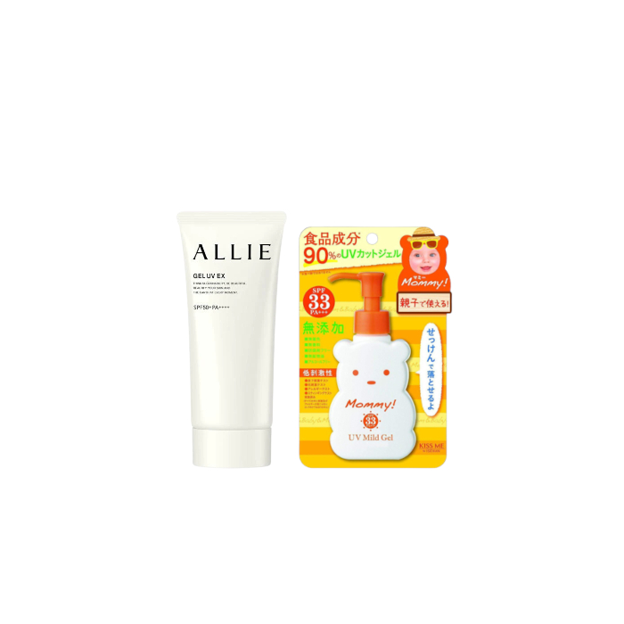 ISEHAN - Kiss Me Mommy UV Mild Gel SPF33 PA+++ - 100ml X Kanebo - Allie Gel UV EX SPF50+ PA++++ - 90g (New Version of ALLIE -... ISEHAN - Kiss Me Mommy UV Mild Gel SPF33 PA+++ - 100ml X Kanebo - Allie Gel UV EX SPF50+ PA++++ - 90g (New Version of ALLIE -... von All-in-one Sets
