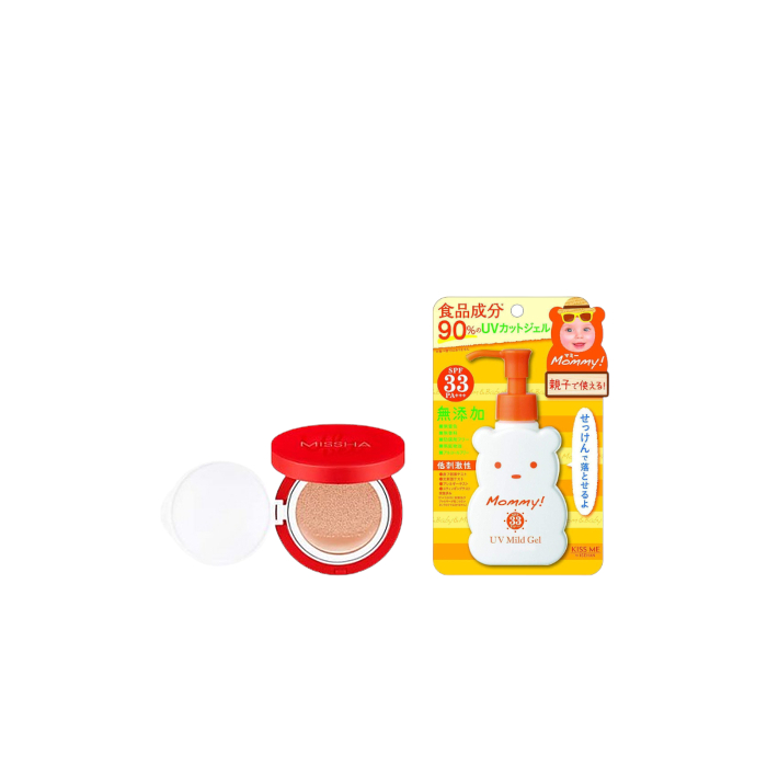 ISEHAN - Kiss Me Mommy UV Mild Gel SPF33 PA+++ - 100ml X MISSHA - Velvet Finish Cushion SPF50+ PA+++ - 15g - 23 von All-in-one Sets