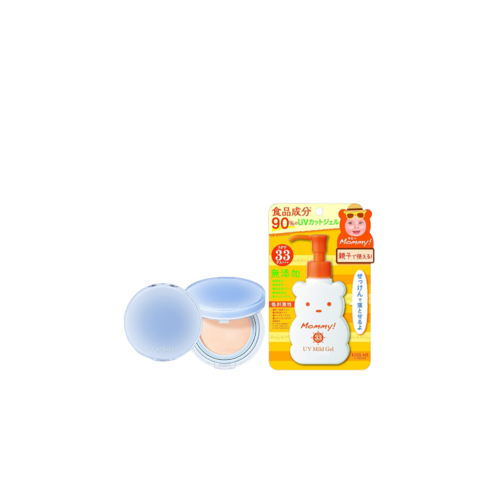 ISEHAN - Kiss Me Mommy UV Mild Gel SPF33 PA+++ - 100ml X Romand - Bare Water Cushion - 20g - 17 Porcelain von All-in-one Sets