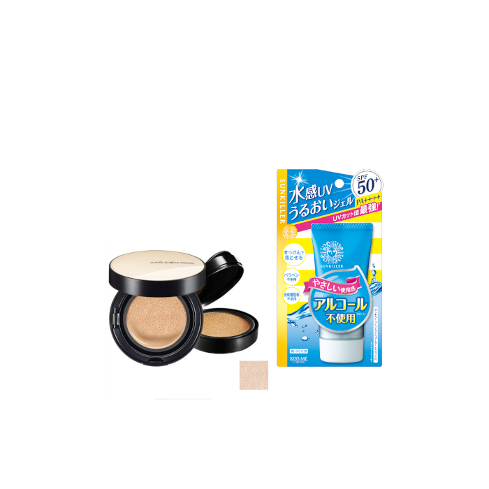 ISEHAN - Kiss Me Sunkiller Perfect Water Essence SPF50+ PA++++ - 50g X Jung Saem Mool - Essential Skin Nuder Cushion - 14g+14g von All-in-one Sets