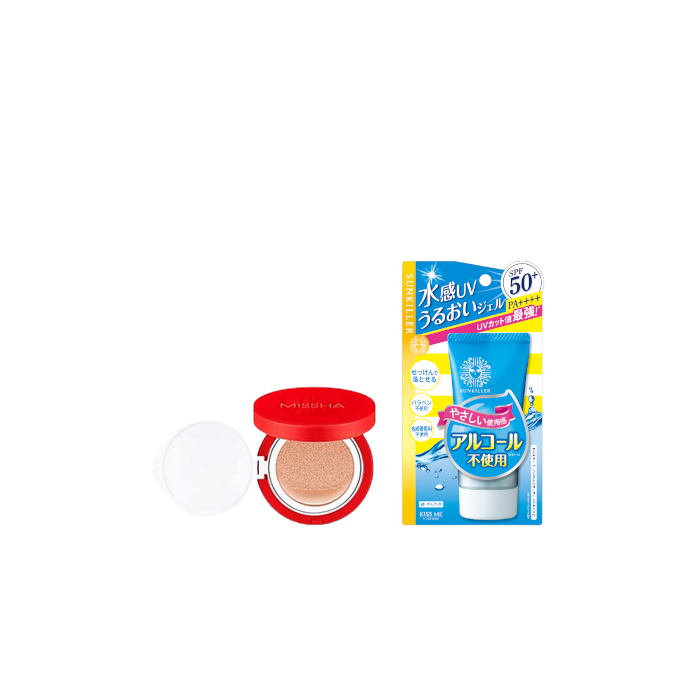 ISEHAN - Kiss Me Sunkiller Perfect Water Essence SPF50+ PA++++ - 50g X MISSHA - Velvet Finish Cushion SPF50+ PA+++ - 15g - 23 von All-in-one Sets