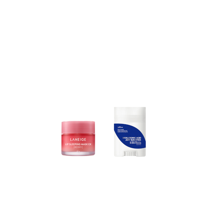 Isntree - Hyaluronic Acid Airy Sun Stick SPF50+ PA++++ - 22g (1ea) + LANEIGE - Lip Sleeping Mask EX - 20g - Berry (1ea) Set von All-in-one Sets