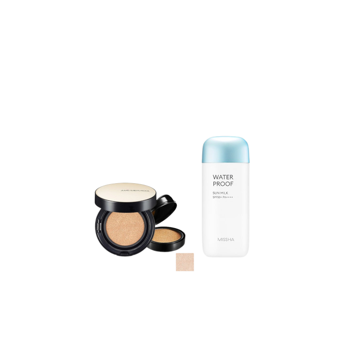MISSHA - All-Around Safe Block Waterproof Sun Milk SPF 50+/PA++++ - 70ml X Jung Saem Mool - Essential Skin Nuder Long Wear... von All-in-one Sets