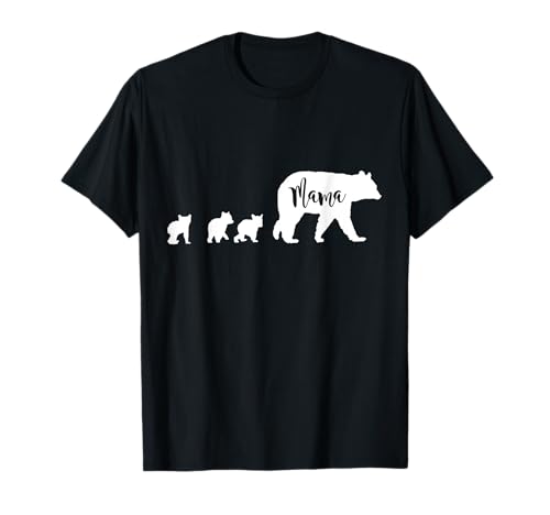 Mama Bär mit 3 drei Jungen lustiges Geschenk für Mutter T-Shirt von All in the Bear Family