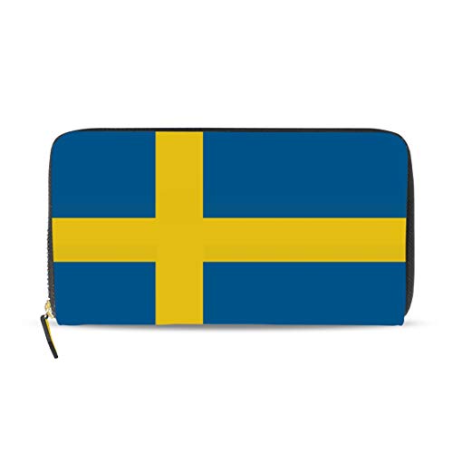 Schweden Flagge Damen Leder Geldbörse Clutch, Kartenhalter Geldbörse Handtasche Geschenk für ihr Mädchen von All3DPrint