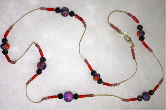 Polymer Clay Perlen Halskette von AllAboutAnniesArt