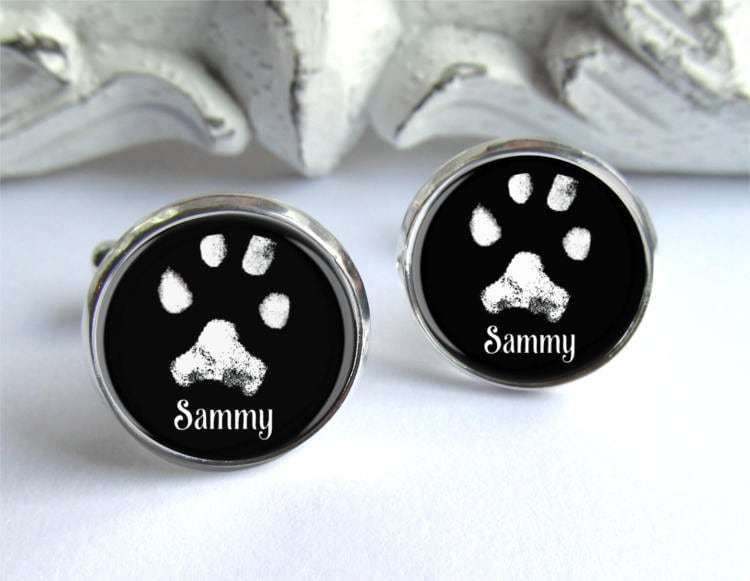 Manschettenknöpfe Mit Pfötchenmotiv Personalisiertes Haustier Erinnerungsstück von AllAboutYouCreations