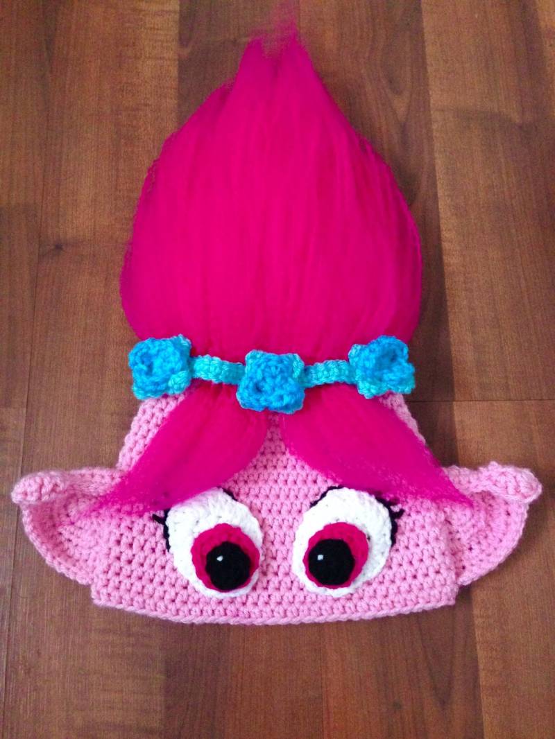 Poppy Troll Inspiriert Häkelhut Handgefertigtes Kostüm von AllAgeCrochets