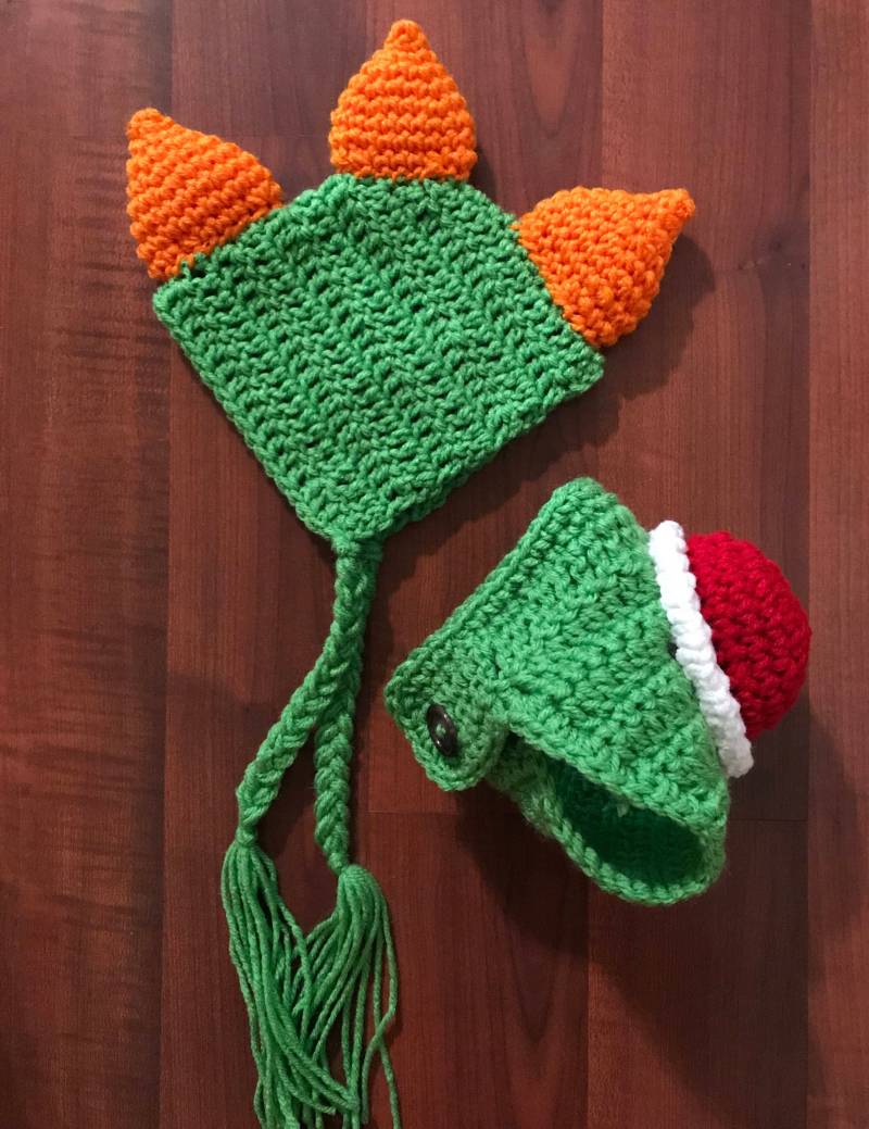 Yoshi Inspiriertes Outfit Neugeborenen Dino Hut & Windel Cover von AllAgeCrochets